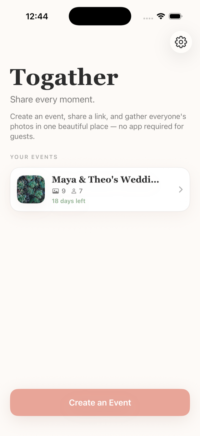 Togather home screen